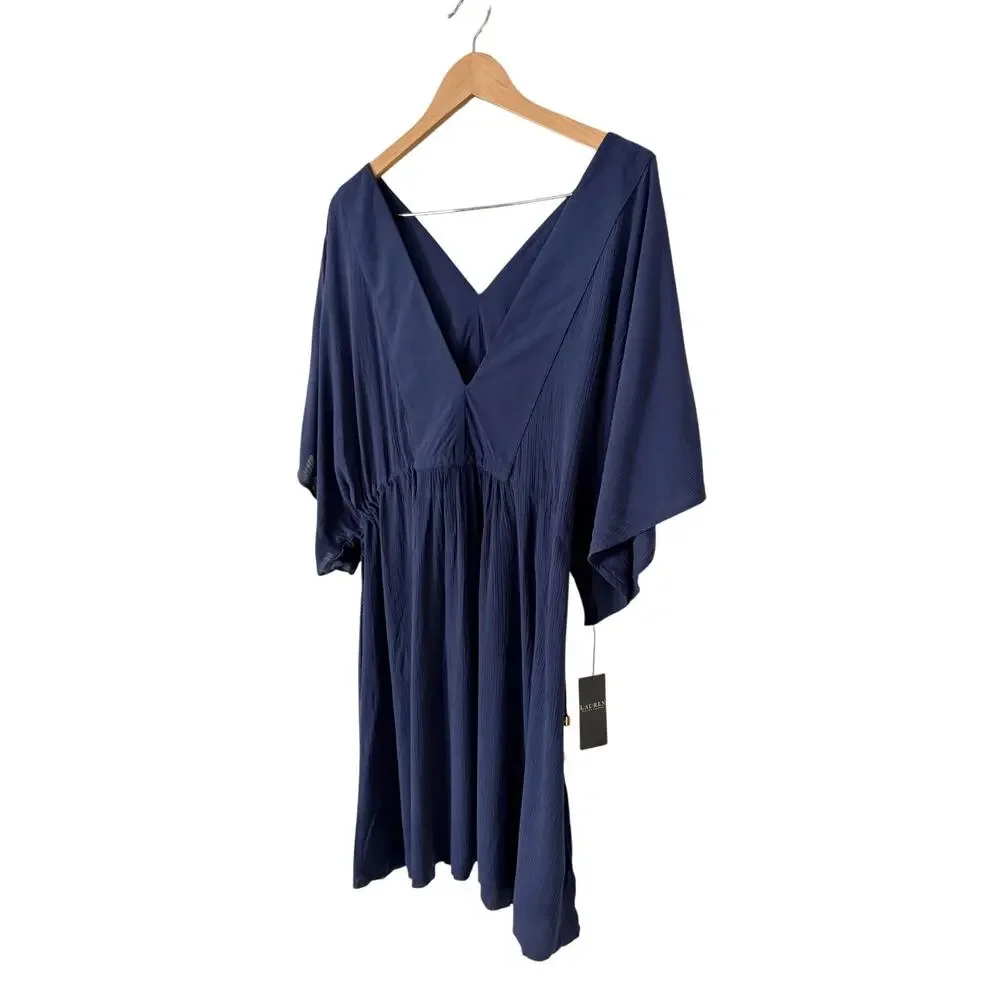Lauren Ralph Lauren Swim Beach Cover Up Dress Size M in Deep Navy Blue NEW‎